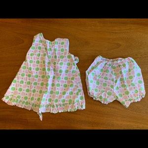 Orient Expressed Pink and Green Polka Dot Matching Set